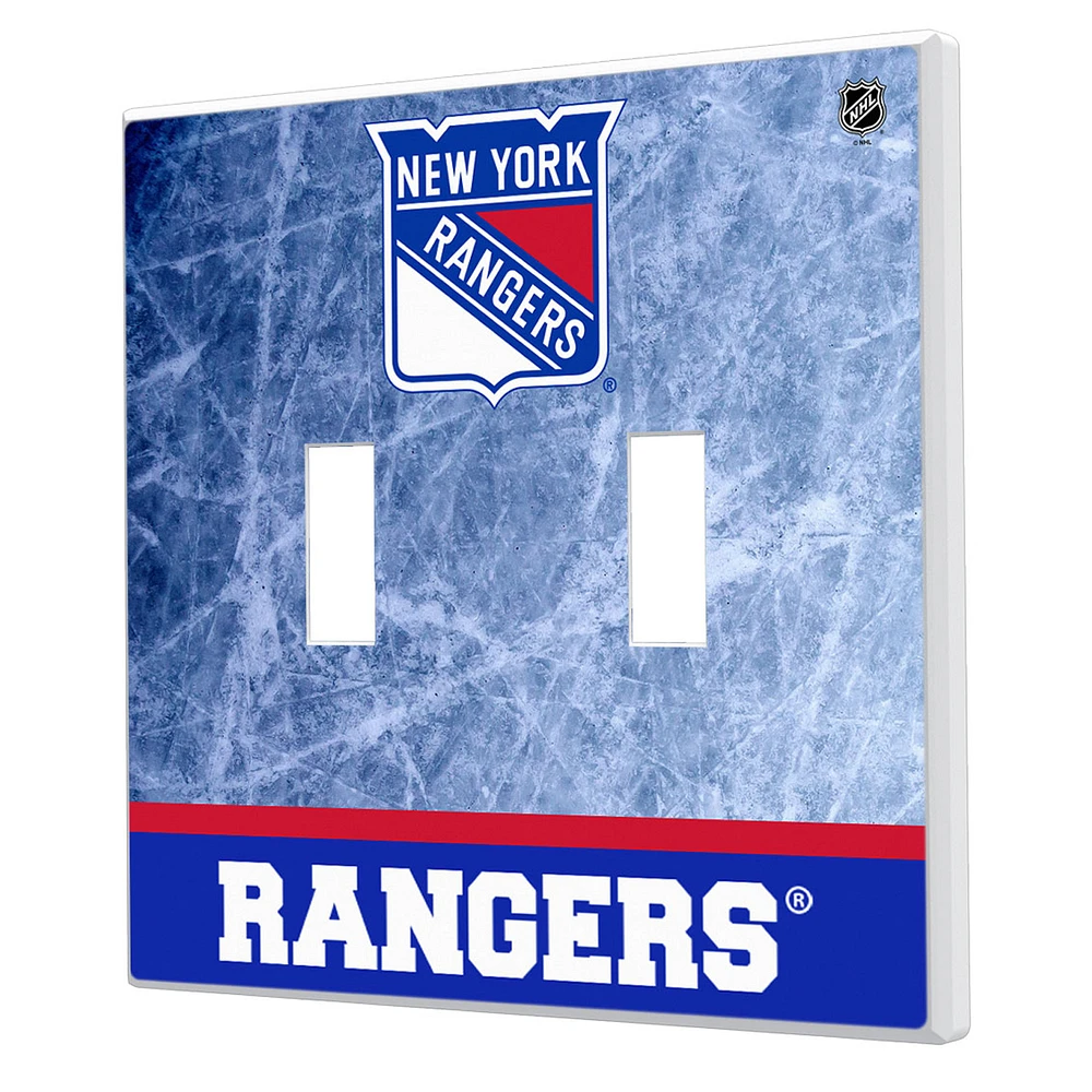 New York Rangers Wordmark Double Toggle Lightswitch Plate