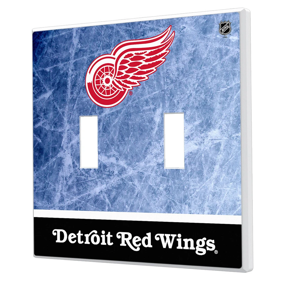 Detroit Red Wings Wordmark Double Toggle Lightswitch Plate