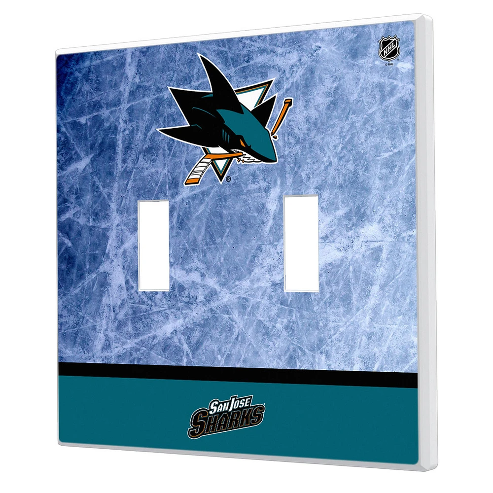 San Jose Sharks Wordmark Double Toggle Lightswitch Plate
