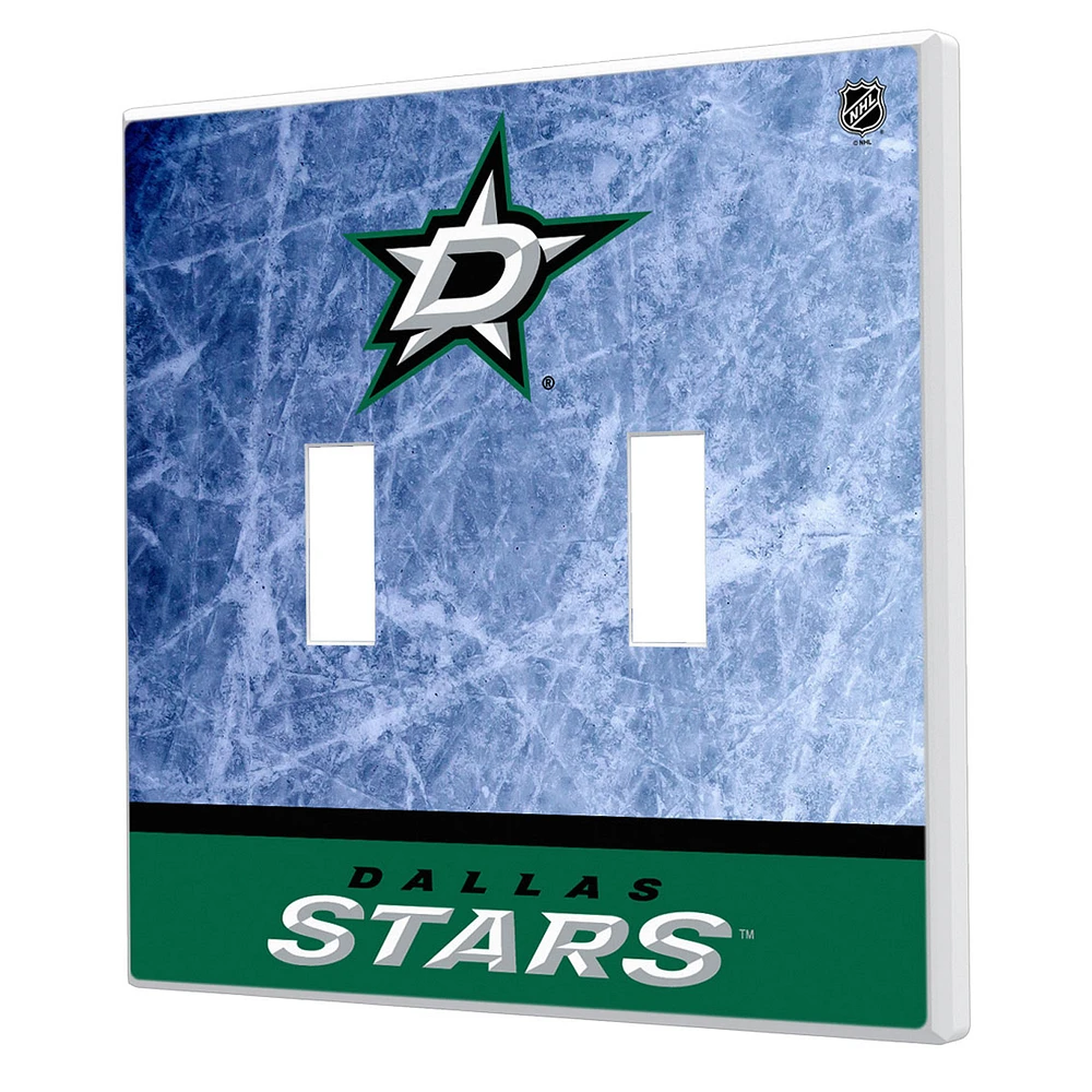 Dallas Stars Wordmark Double Toggle Lightswitch Plate