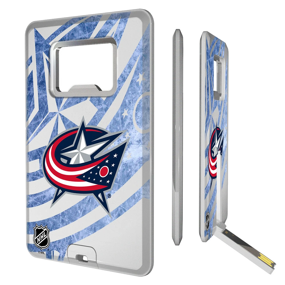 Columbus Blue Jackets Credit Card USB Drive with Bottle Opener