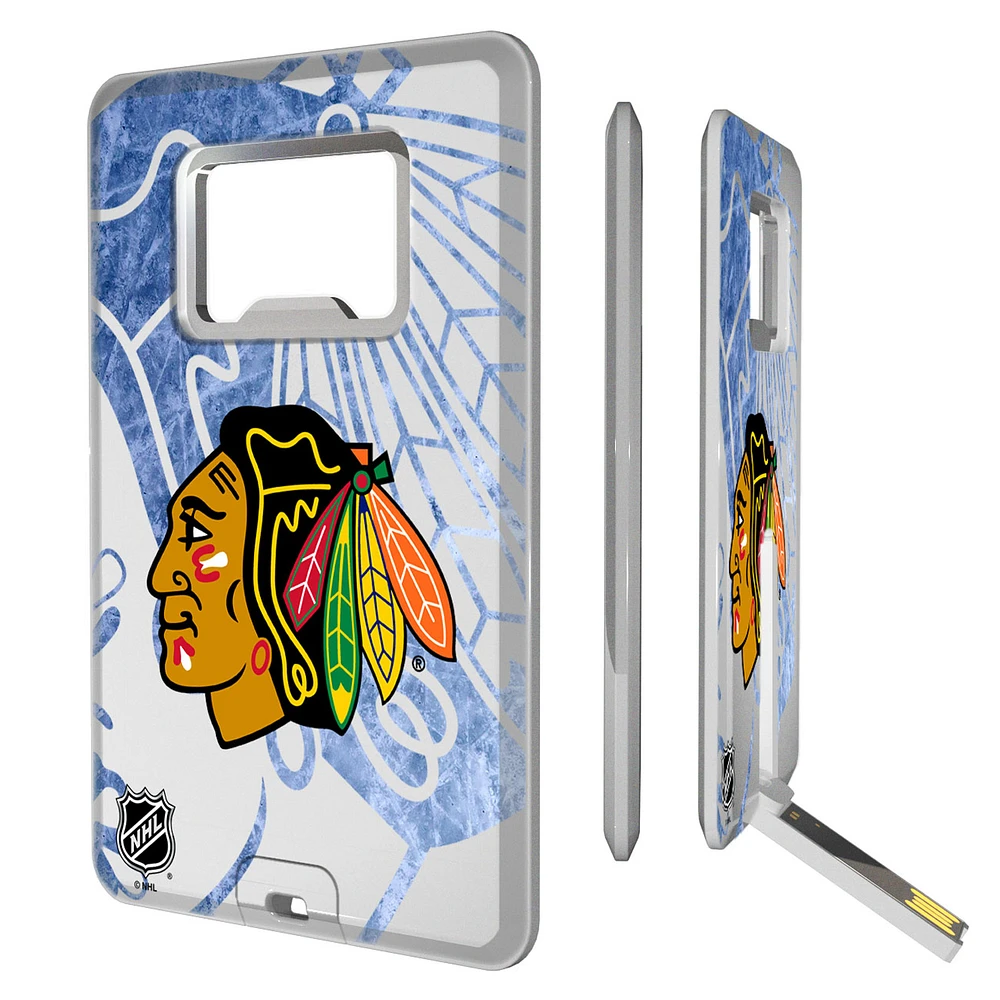 Chicago Blackhawks Credit Card USB Drive with Bottle Opener