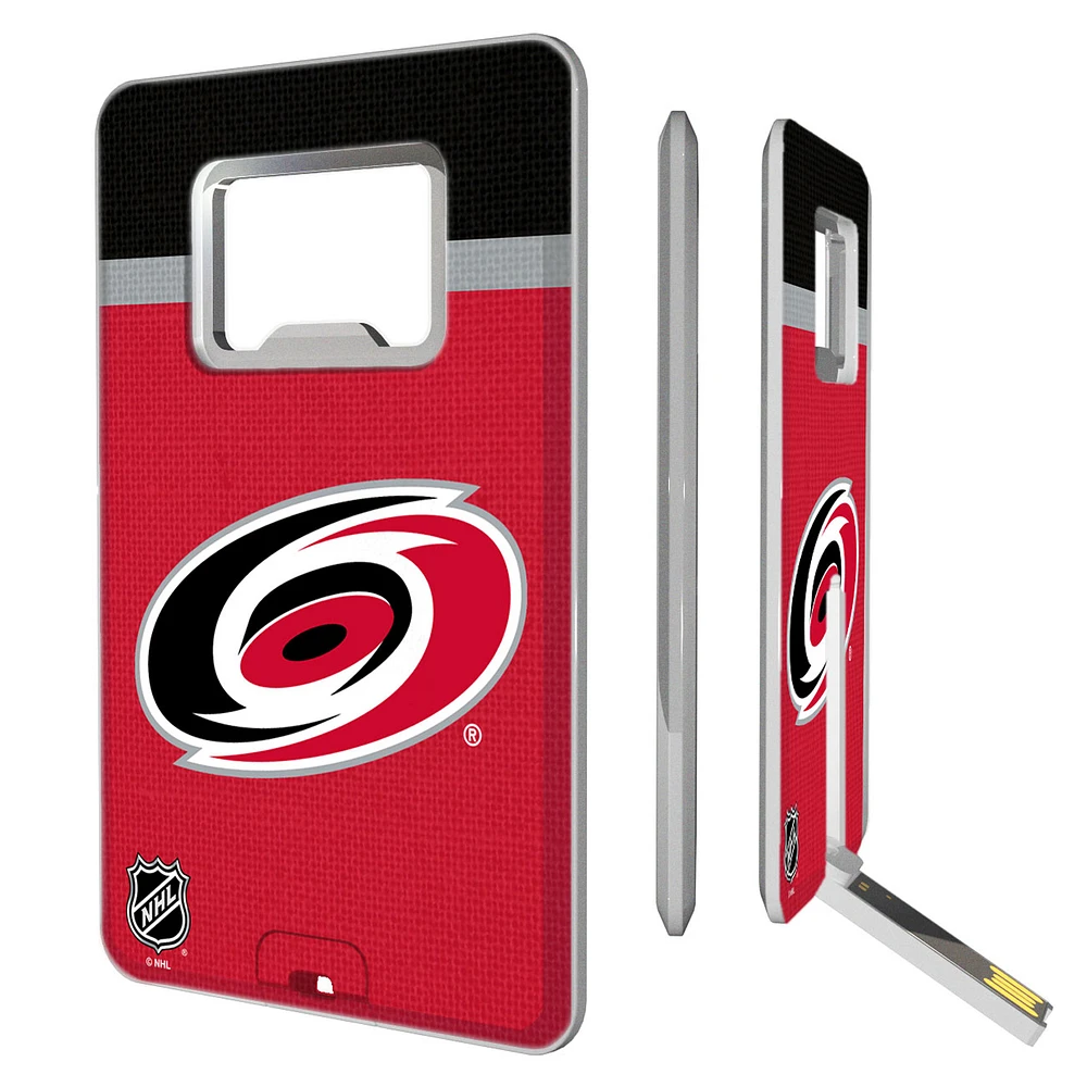 Carolina Hurricanes Stripe Credit Card USB Drive with Bottle Opener