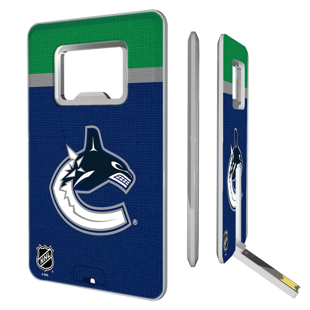 Vancouver Canucks Stripe Credit Card USB Drive with Bottle Opener