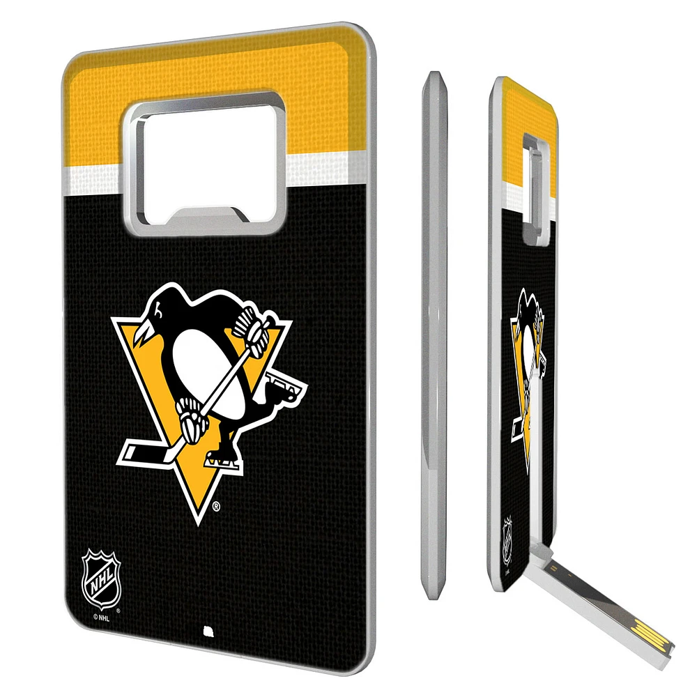 Pittsburgh Penguins Stripe Credit Card USB Drive with Bottle Opener