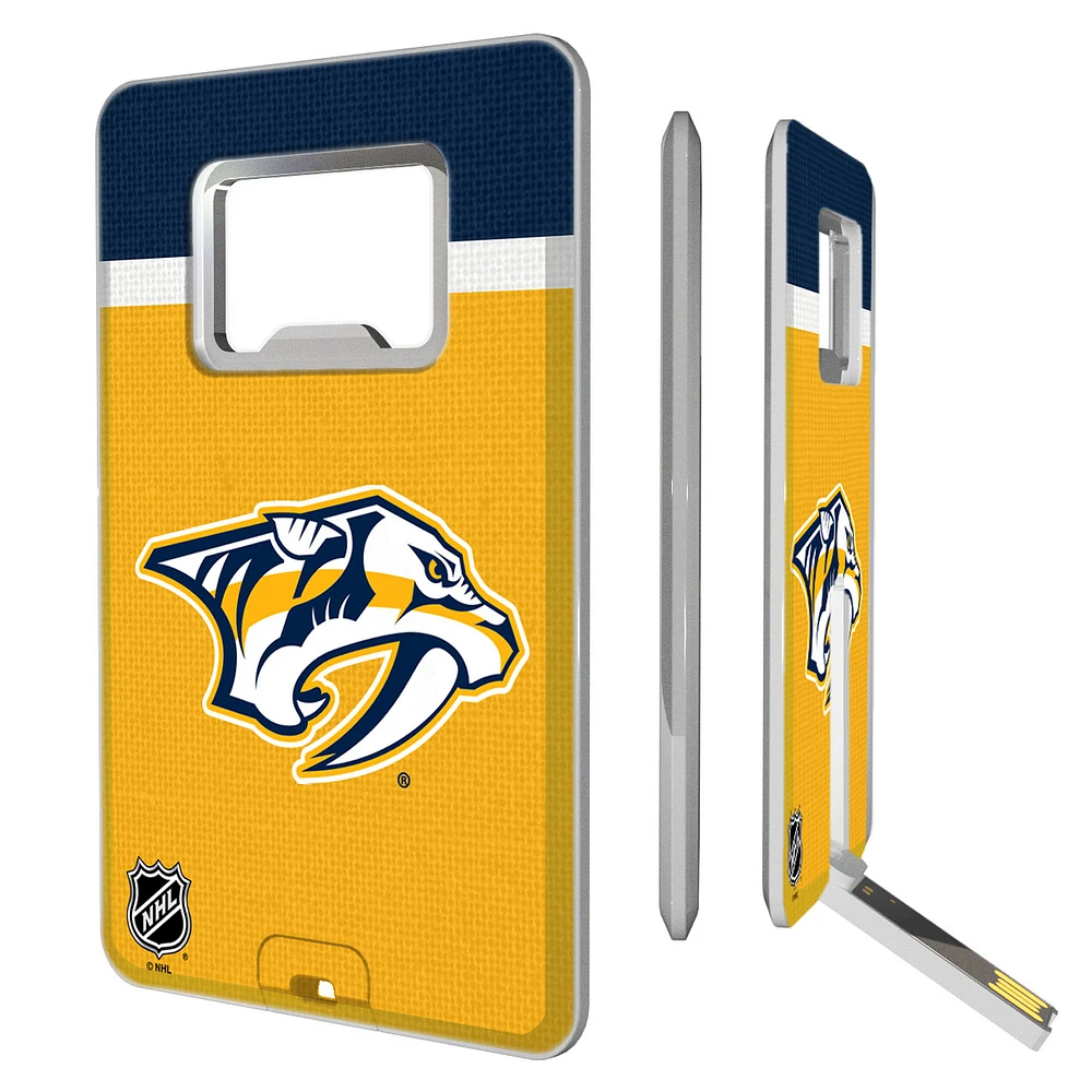Nashville Predators Stripe Credit Card USB Drive with Bottle Opener