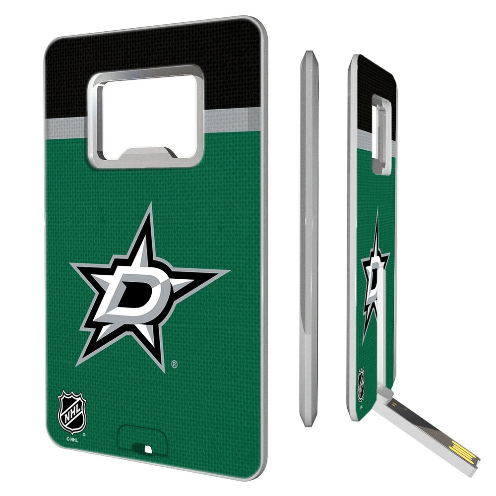 Dallas Stars Stripe Credit Card USB Drive with Bottle Opener
