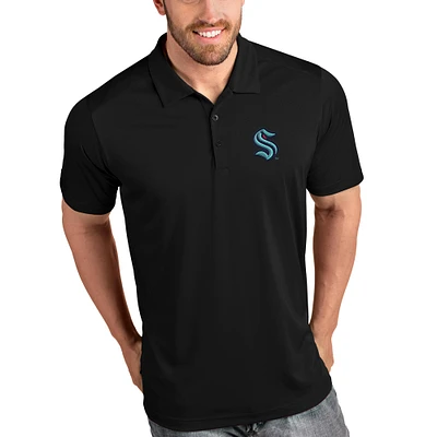 Men's Antigua Black Seattle Kraken Tribute Polo
