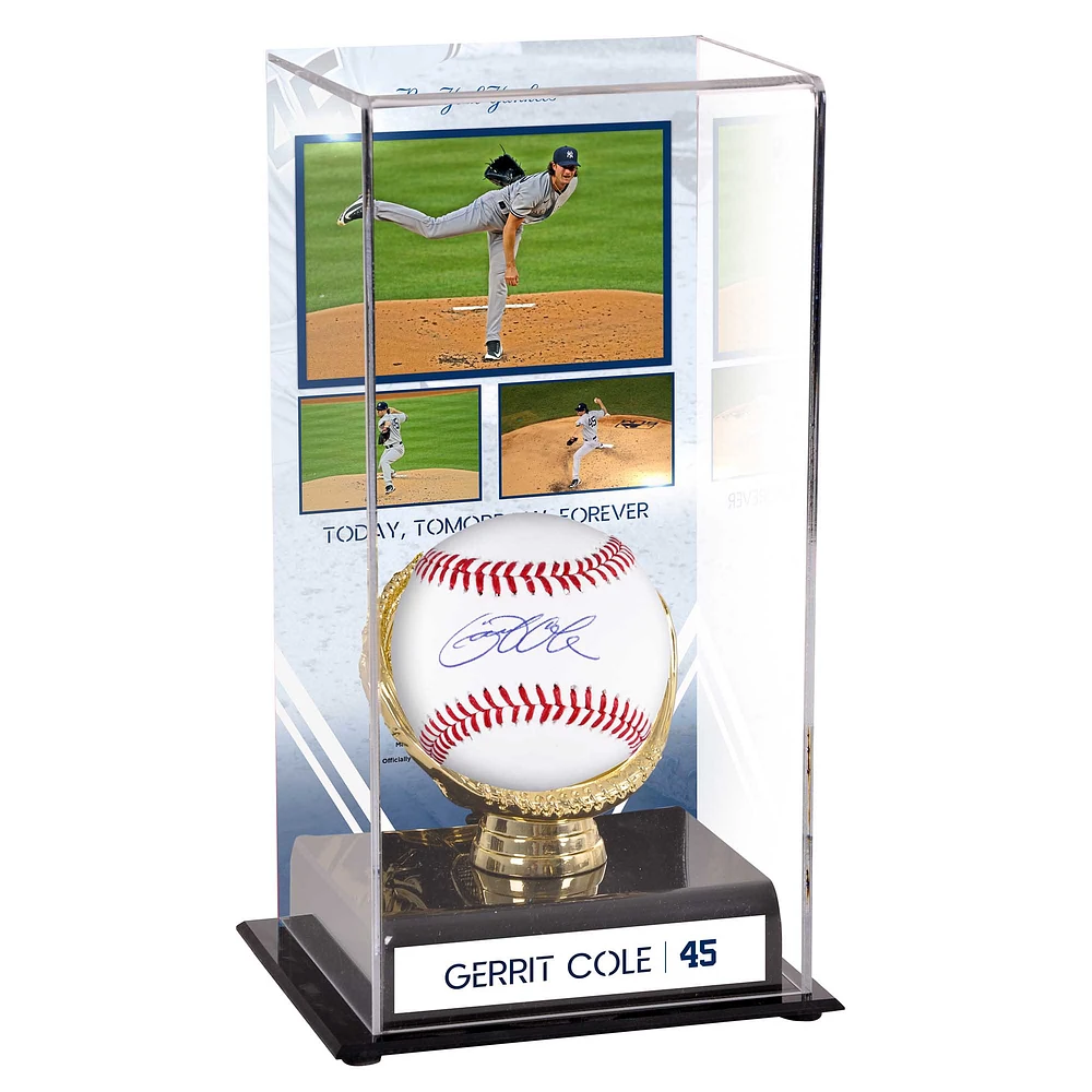 Gerrit Cole New York Yankees Autographed Baseball and Sublimated Yankees Debut Display Case
