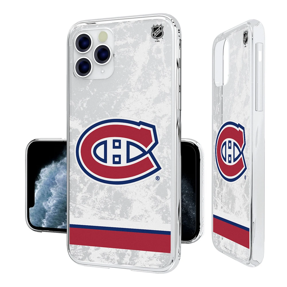 Montreal Canadiens iPhone Stripe Clear Ice Case