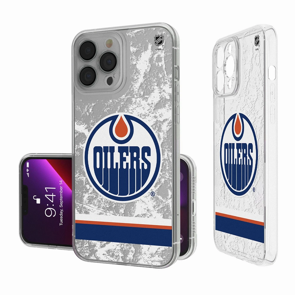 Edmonton Oilers iPhone Stripe Clear Ice Case