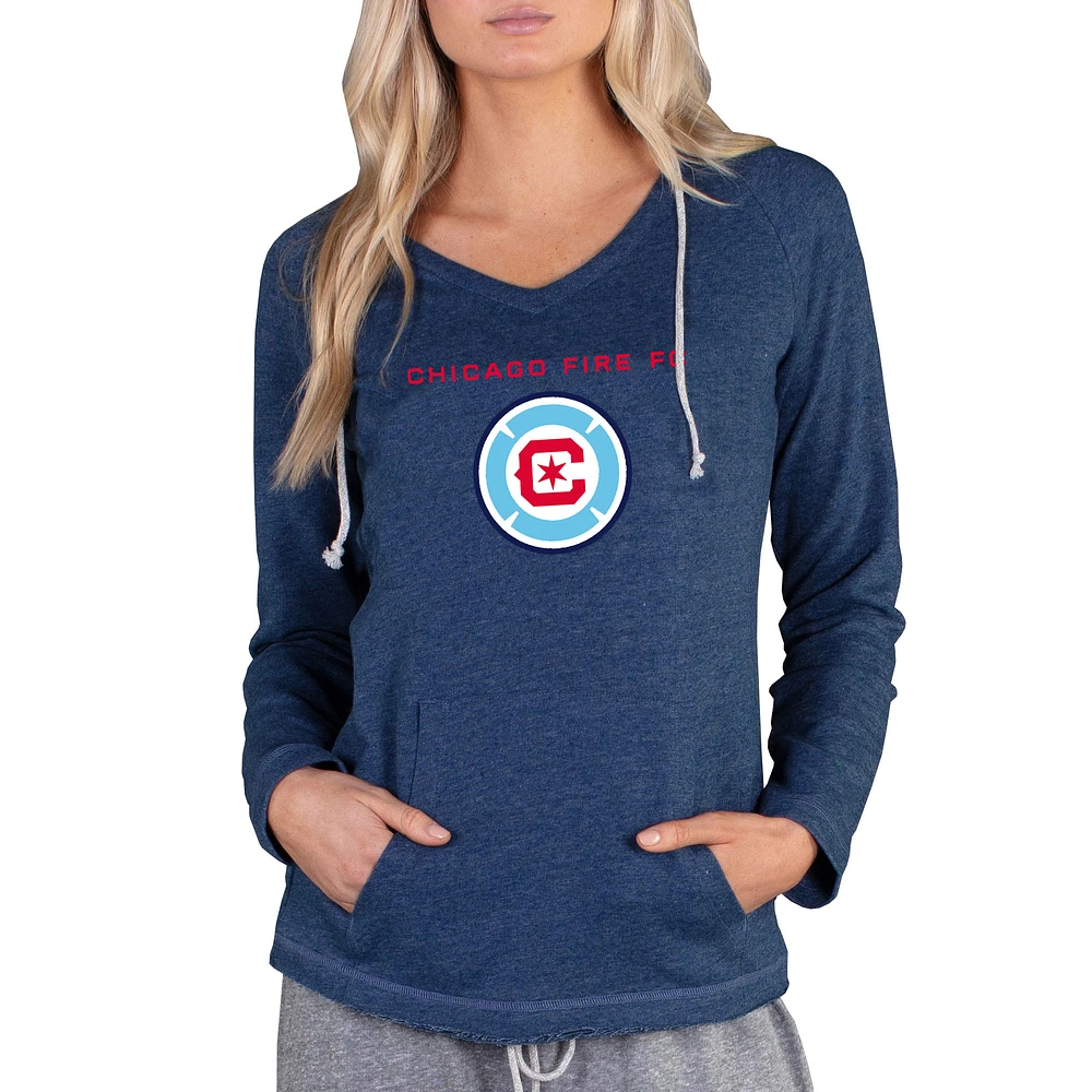 Women's Concepts Sport Navy Chicago Fire Mainstream Terry Pullover Hoodie