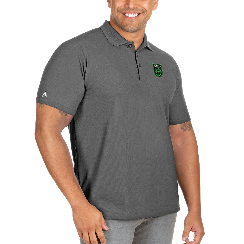 Men's Antigua Gray Austin FC Big & Tall Legacy Pique Polo