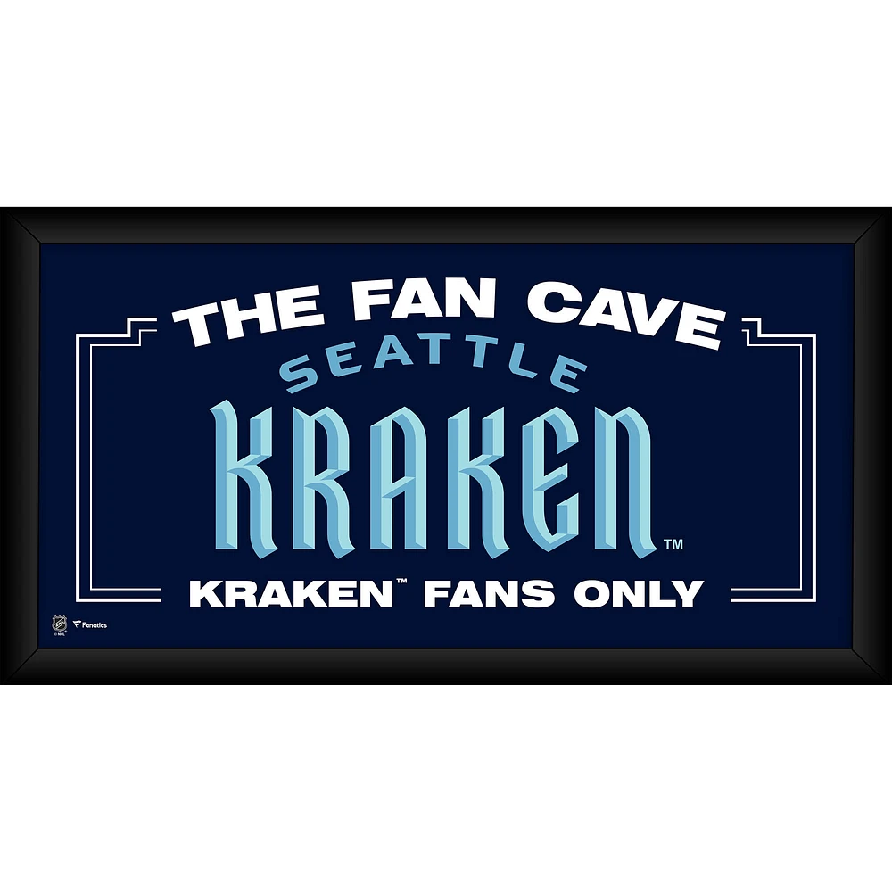 Seattle Kraken Framed 10" x 20" Fan Cave Collage