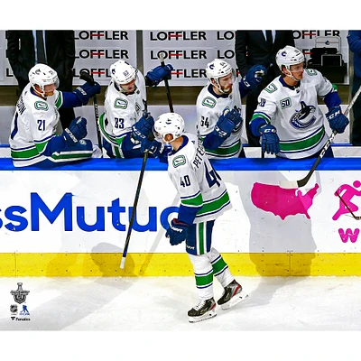 Elias Pettersson Vancouver Canucks Unsigned First Stanley Cup Playoffs Goal Photograph