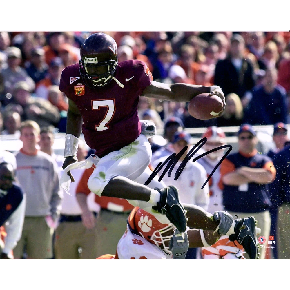 Michael Vick Virginia Tech Hokies Autographed 8" x 10" Hurdle Photograph