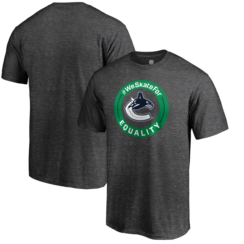 Men's Heather Gray Vancouver Canucks #WeSkateFor T-Shirt