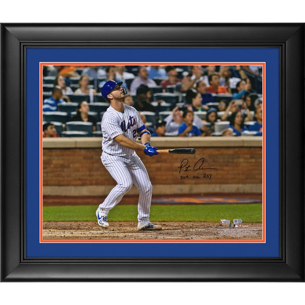 Pete Alonso New York Mets Framed Autographed 16" x 20" Watching Home Run Photograph with "2019 NL ROY" Inscription