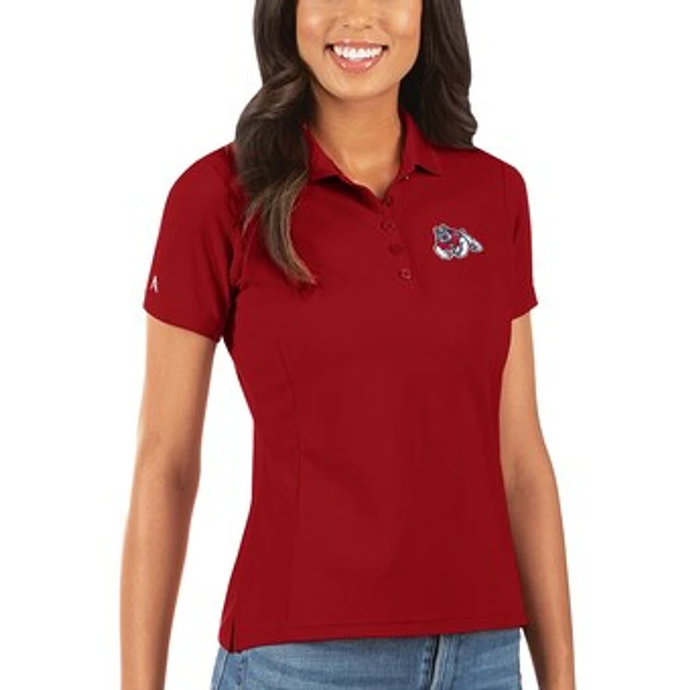 Women's Antigua Red Fresno State Bulldogs Legacy Pique Polo