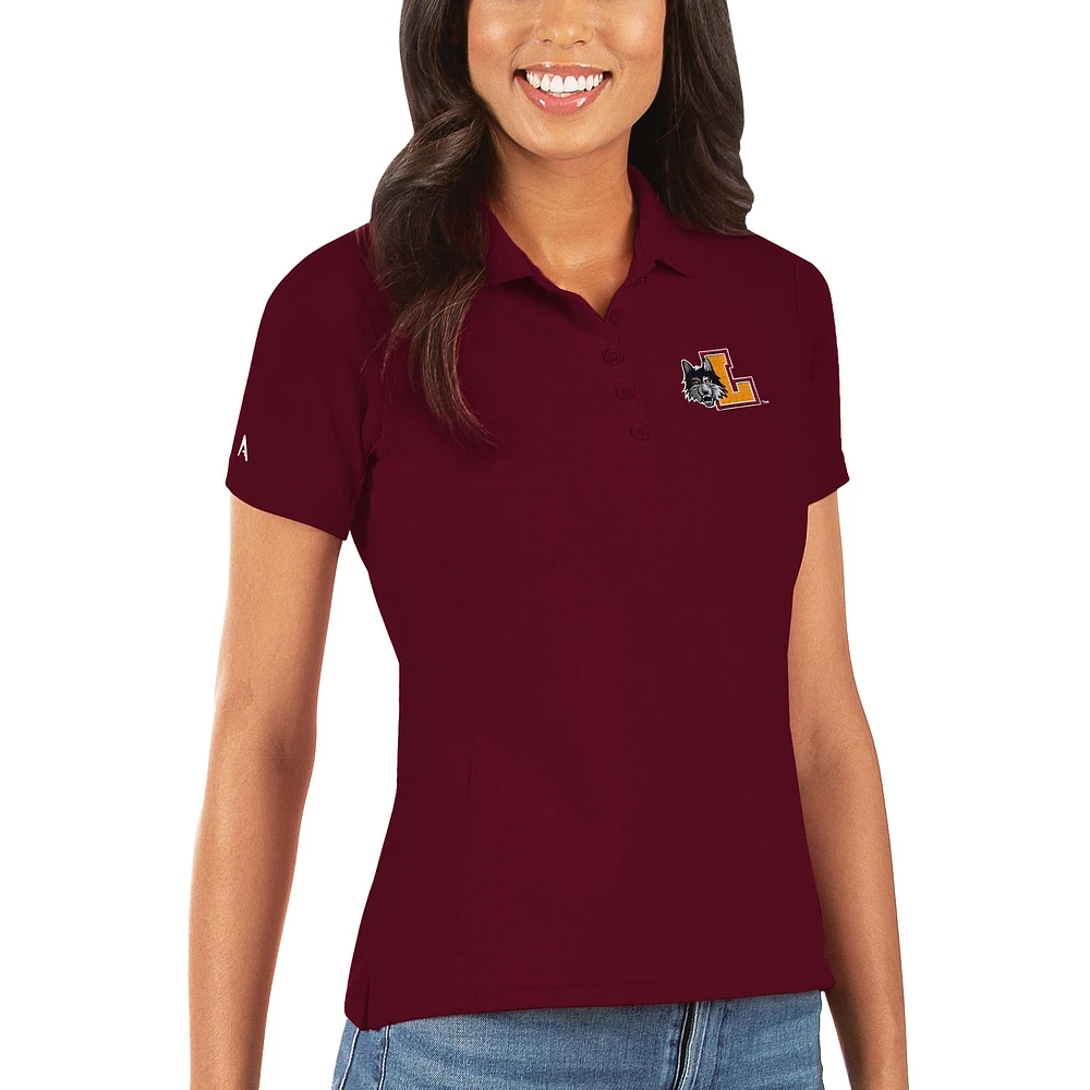 Women's Antigua Maroon Loyola Chicago Ramblers Legacy Pique Polo