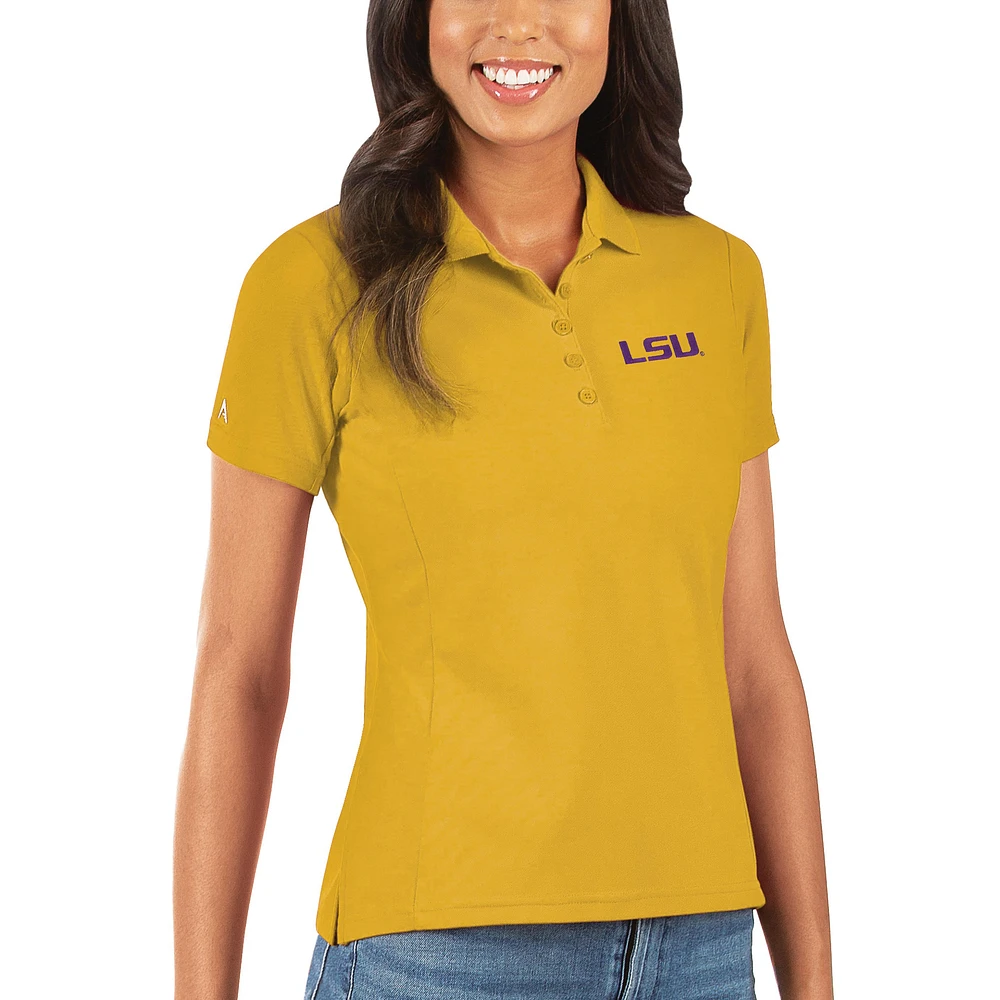 Women's Antigua Gold LSU Tigers Legacy Pique Polo