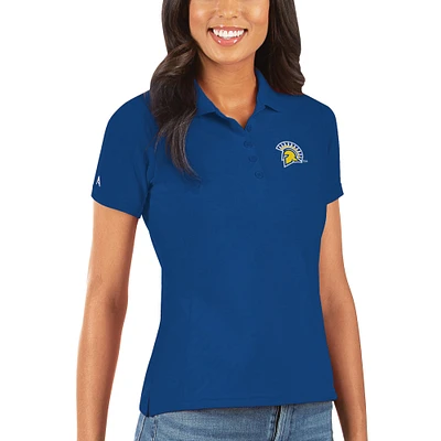 Women's Antigua Royal San Jose State Spartans Legacy Pique Polo