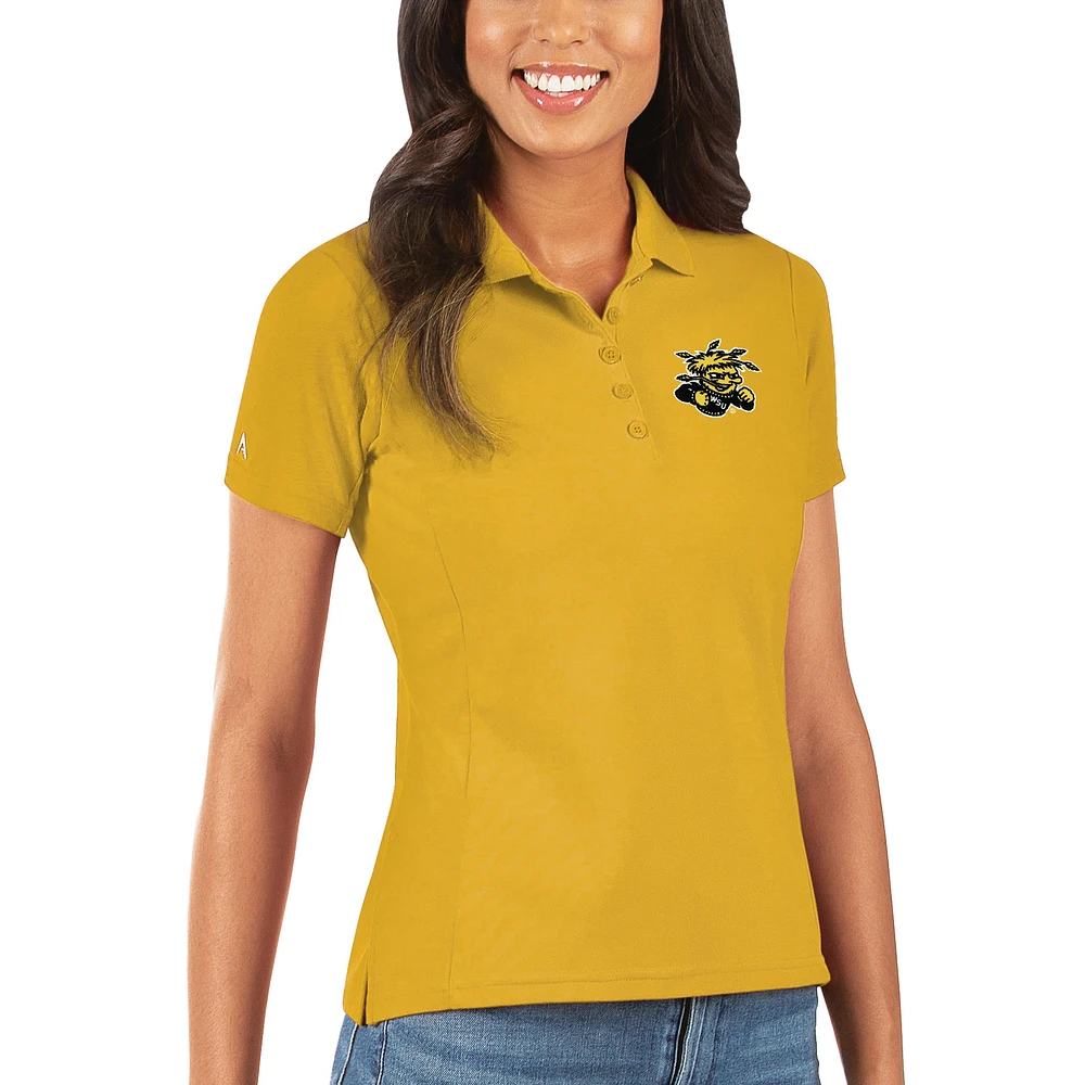 Women's Antigua Yellow Wichita State Shockers Legacy Pique Polo