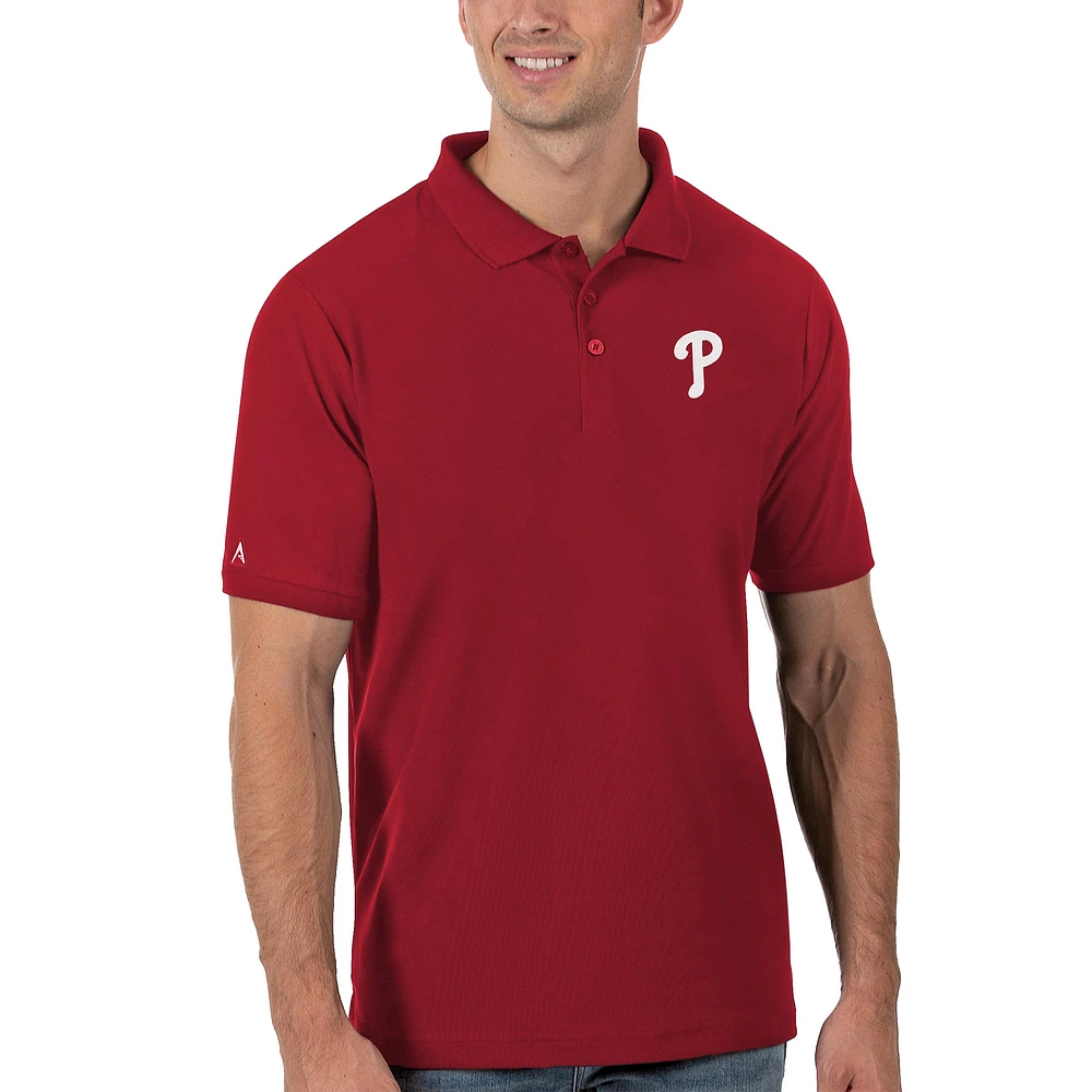 Men's Antigua Red Philadelphia Phillies Legacy Pique Polo