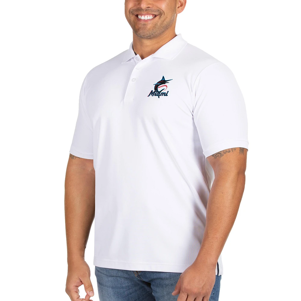 Men's Antigua White Miami Marlins Big & Tall Legacy Pique Polo