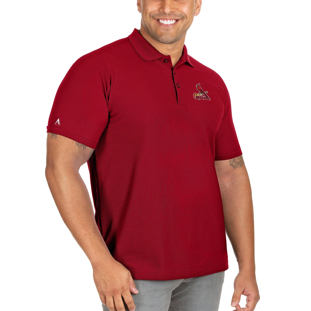 Men's Antigua Red St. Louis Cardinals Big & Tall Legacy Pique Polo