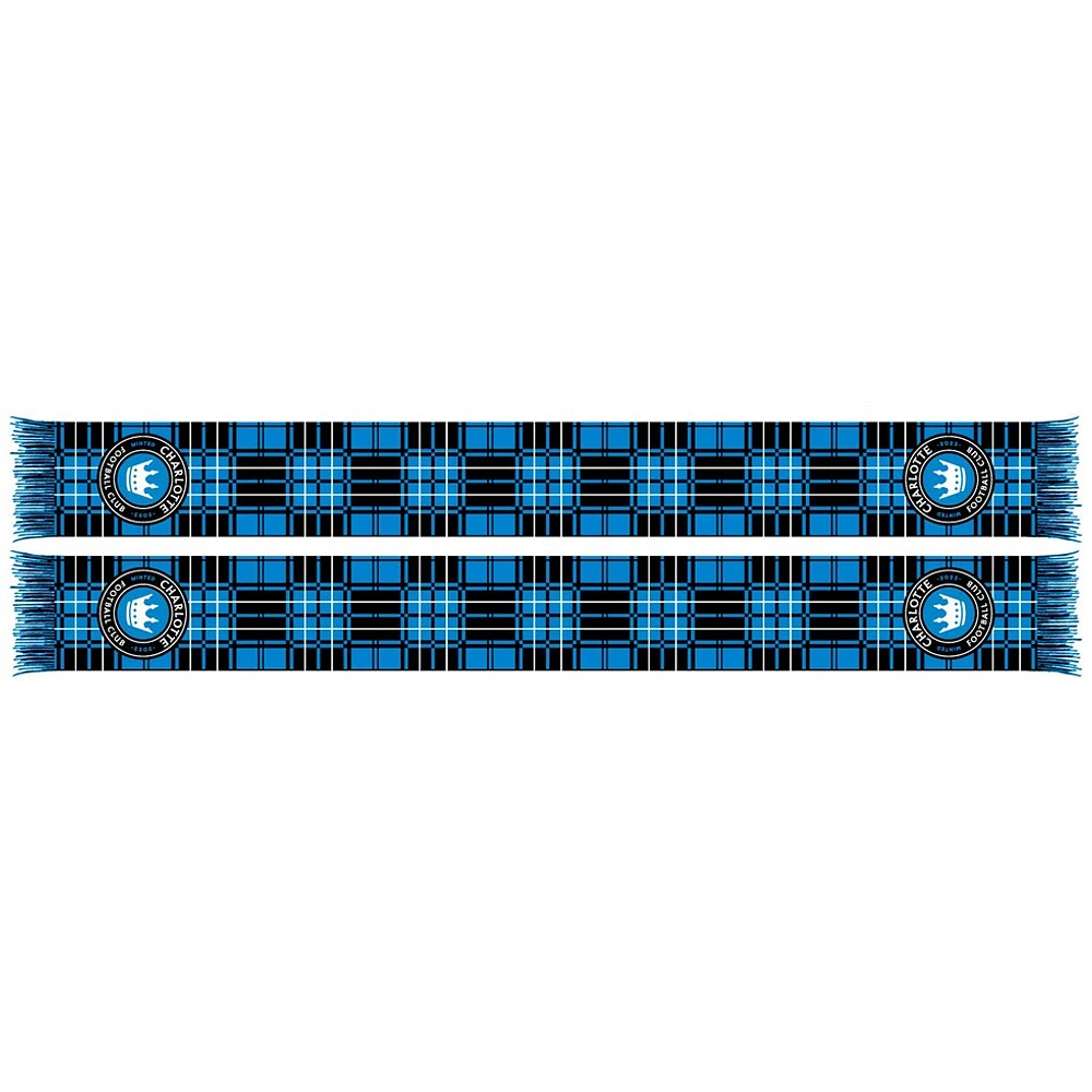 Blue Charlotte FC Tartan Knit Scarf