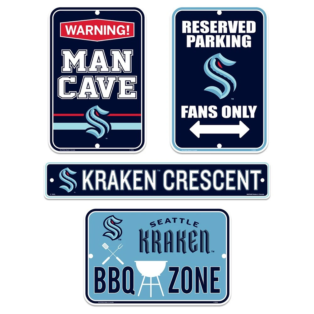Seattle Kraken 4-Piece Wall Sign Set