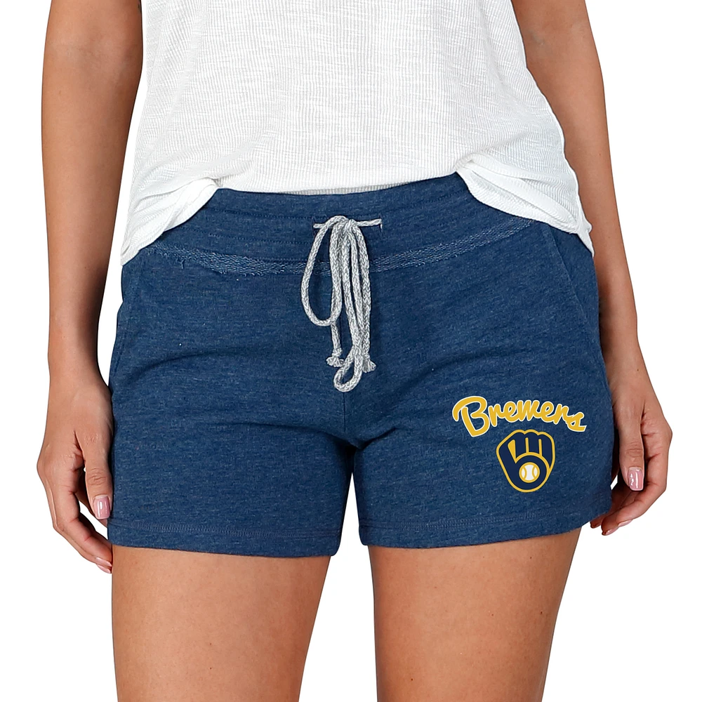 Women's Concepts Sport Navy Milwaukee Brewers Mainstream Terry Shorts