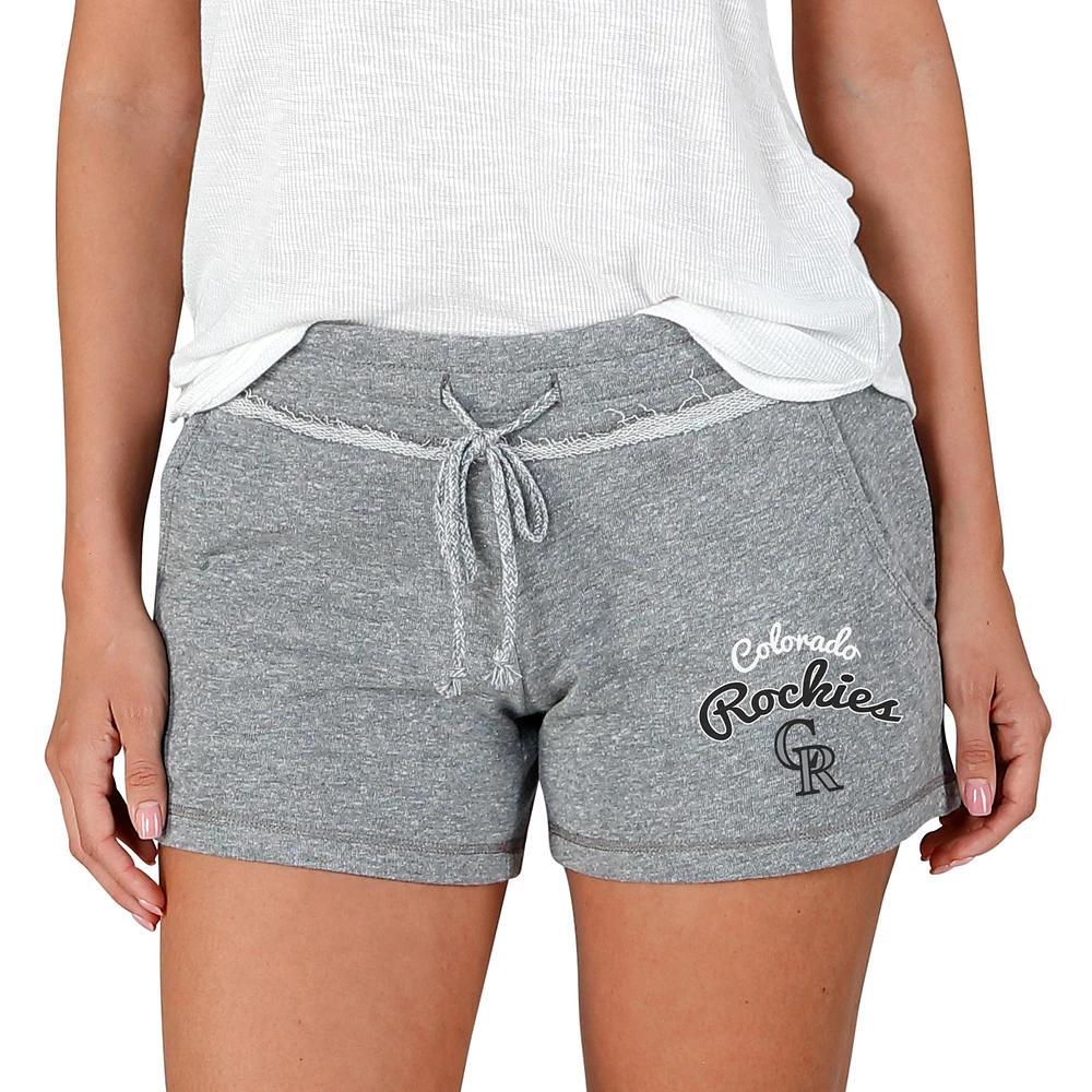 Women's Concepts Sport Gray Colorado Rockies Mainstream Terry Shorts