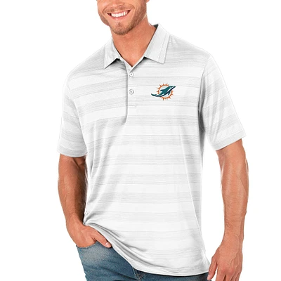 Men's Antigua White Miami Dolphins Compass Polo