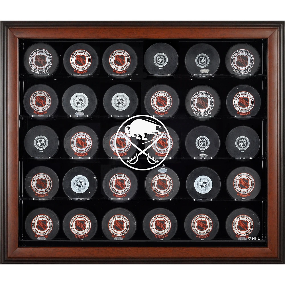Buffalo Sabres Brown Framed (2020-Present) 30-Puck Display Case