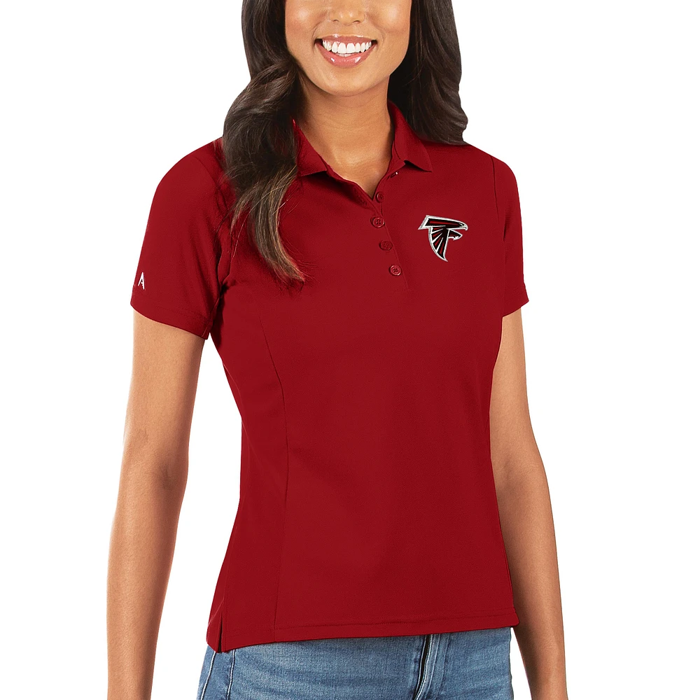 Women's Antigua Red Atlanta Falcons Legacy Pique Polo