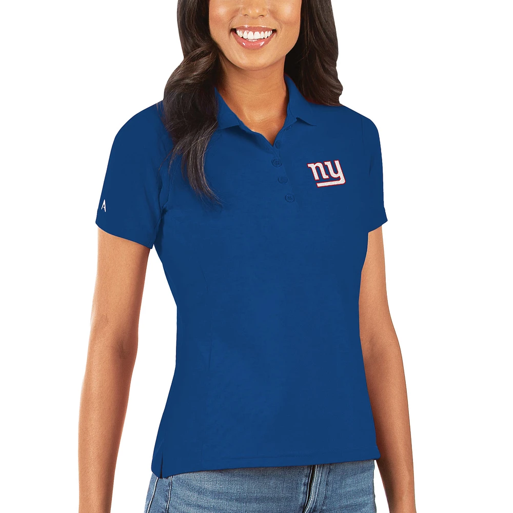 Women's Antigua Royal New York Giants Legacy Pique Polo