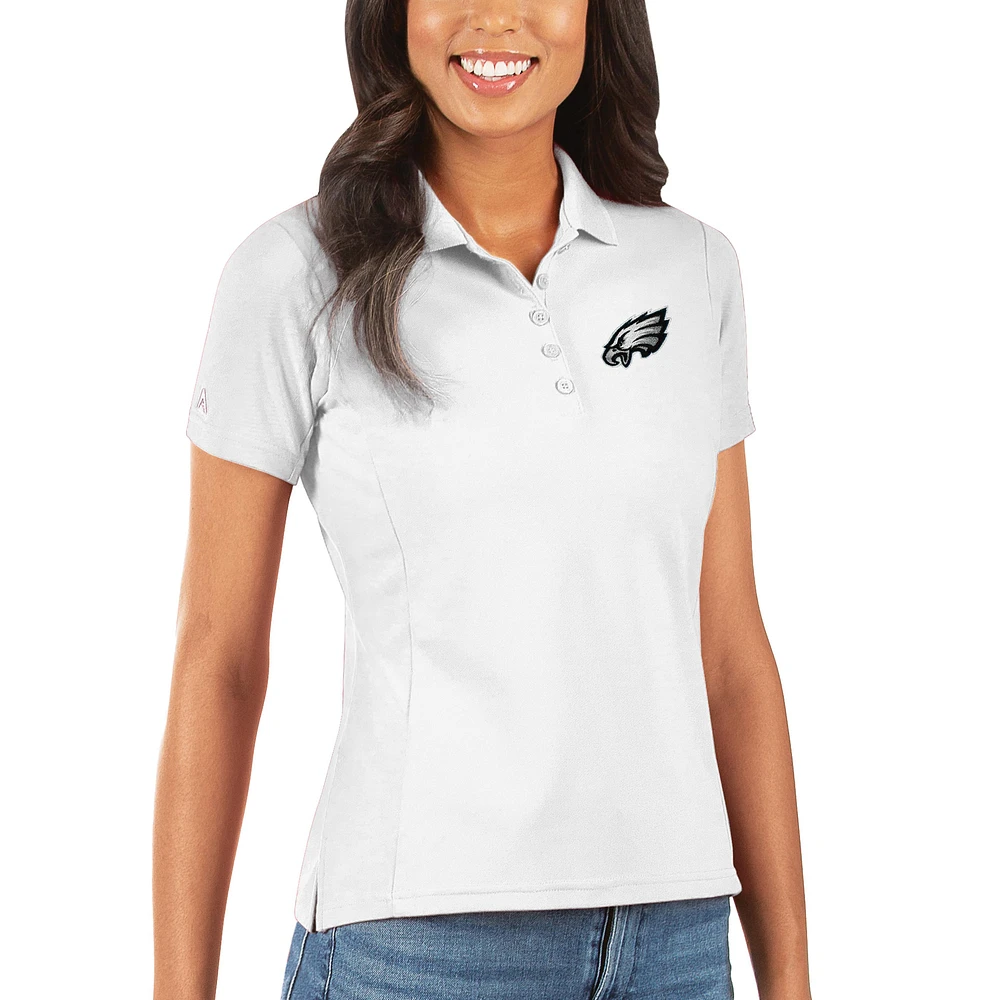 Women's Antigua White Philadelphia Eagles Legacy Pique Polo