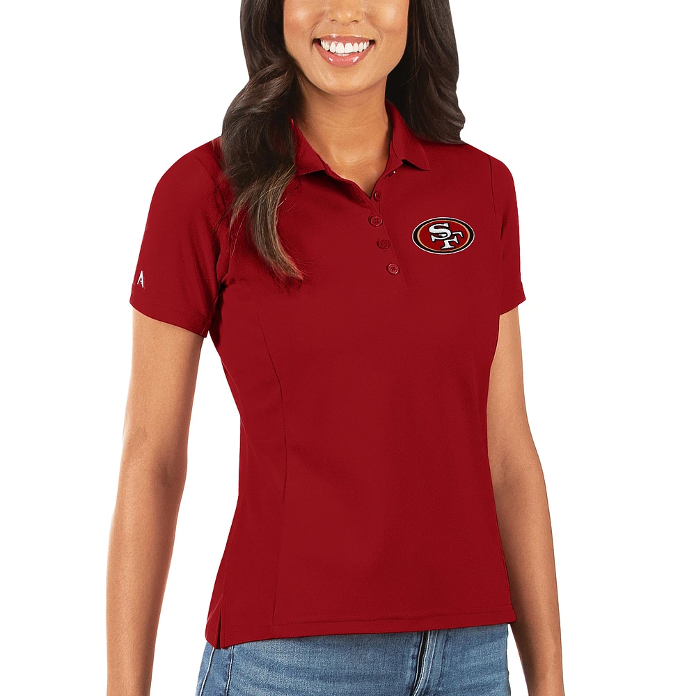 Women's Antigua Scarlet San Francisco 49ers Legacy Pique Polo