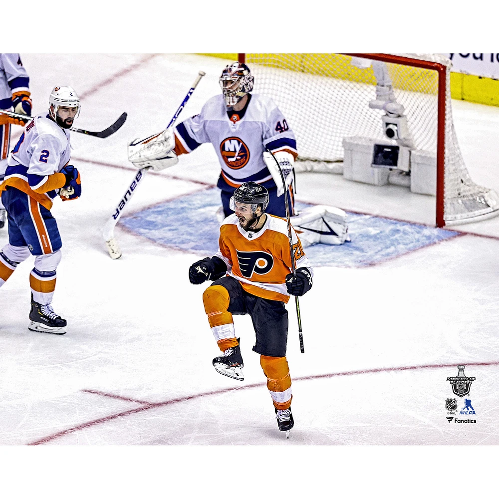Scott Laughton Philadelphia Flyers Unsigned 2020 Stanley Cup Playoffs Game 5 vs. New York Islanders Overtime Game-Winning Goal Celebration Photograph