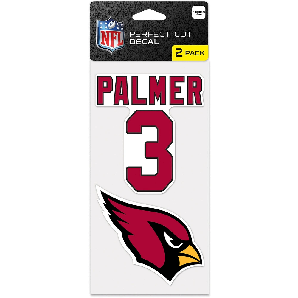 WinCraft Carson Palmer Arizona Cardinals 4" x 8" Perfect Cut Decal 2-Pack Set