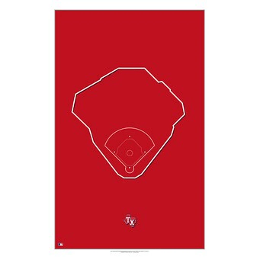 Texas Rangers 11'' x 17'' Outline Ballpark Art Poster