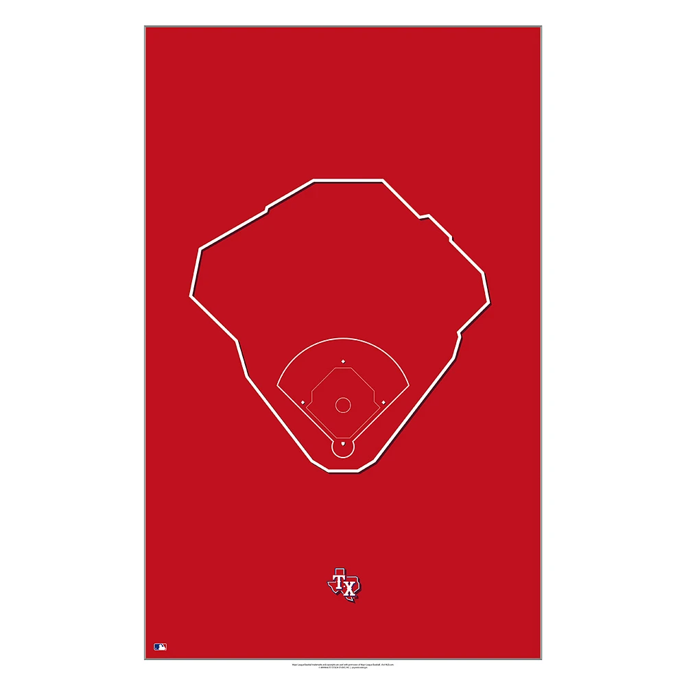 Texas Rangers 11'' x 17'' Outline Ballpark Art Poster