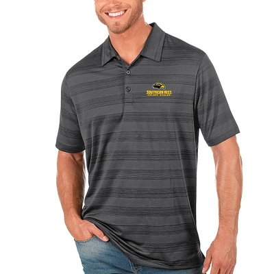 Men's Antigua Charcoal Southern Miss Golden Eagles Compass Polo