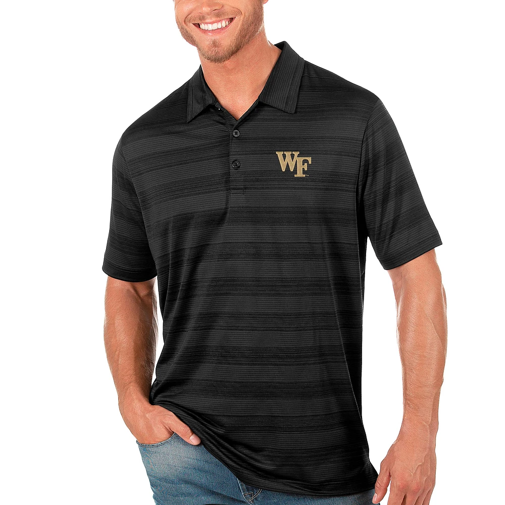 Men's Antigua Black Wake Forest Demon Deacons Compass Polo