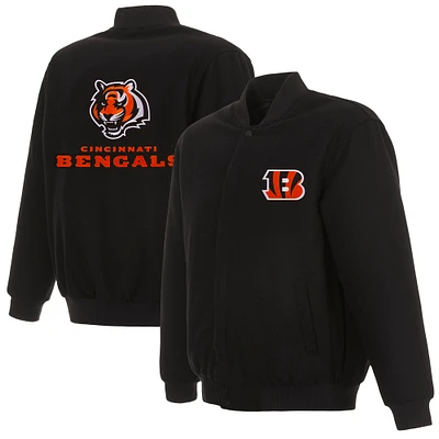 Men's JH Design Black Cincinnati Bengals Reversible Full-Snap Jacket