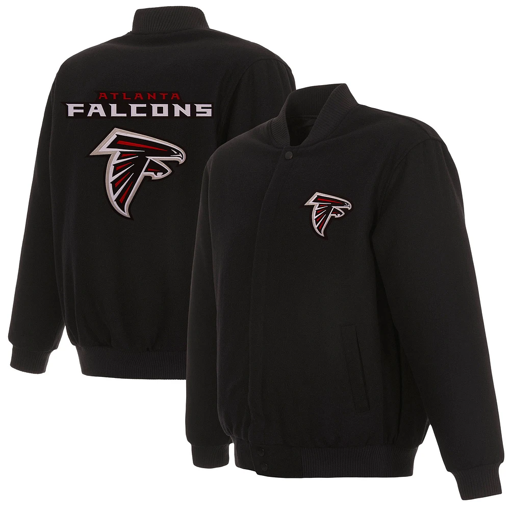 Men's JH Design Black Atlanta Falcons Reversible Full-Snap Jacket