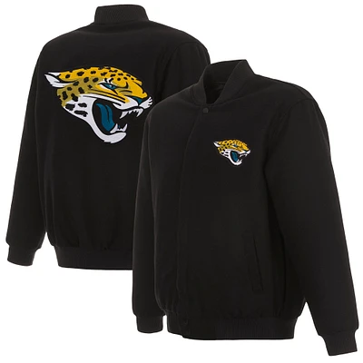 Men's JH Design Black Jacksonville Jaguars Reversible Full-Snap Jacket