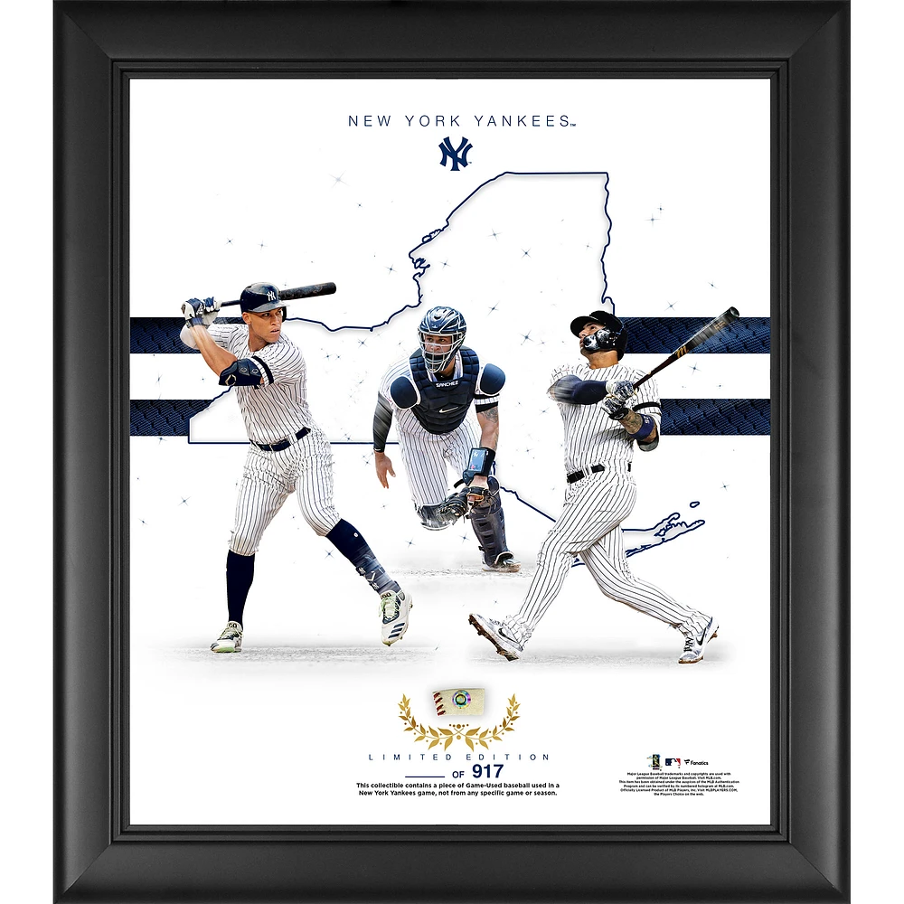 New York Yankees Framed 15" x 17" Franchise Foundations Collage with a Piece of Game Used Baseball - Limited Edition of 917